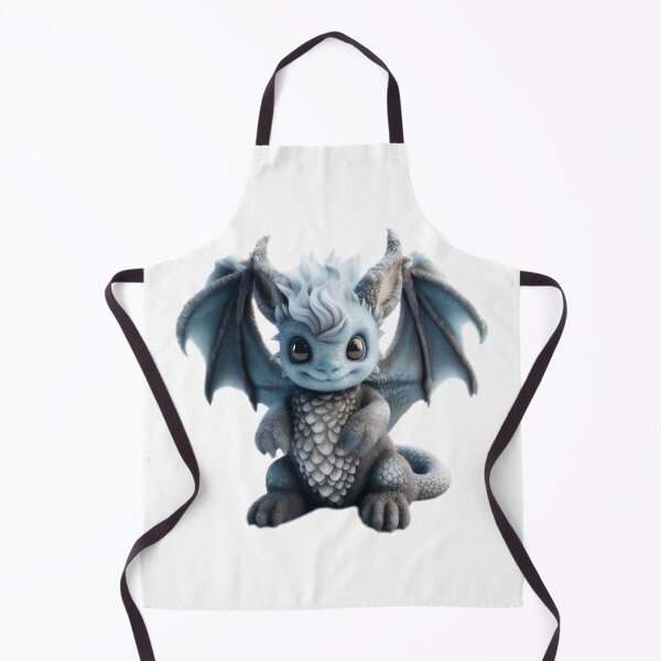 Item preview, Realistic Artwork of a Cute Blue Baby Dragon with Fluffy Hair designed and sold by CuteopiaGallery.