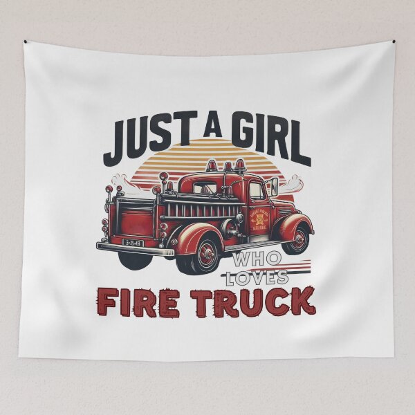 Item preview, Just a Girl who loves Wee Woo Squad, Firefighter, Fire Truck, Fireman, big Truck designed and sold by Printek.