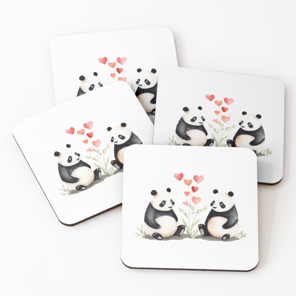 Item preview, Watercolor panda family, watercolor pandas, valentine day, love, adorable animals designed and sold by Victoria Riabov.