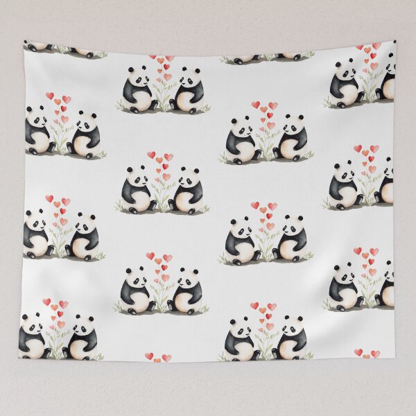 Item preview, Watercolor panda family, watercolor pandas, valentine day, love, adorable animals designed and sold by Victoria Riabov.