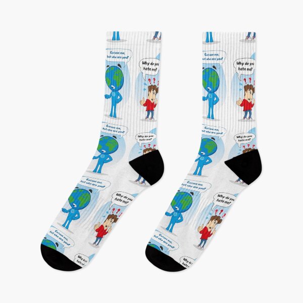 Item preview, Illustrated cartoon representing a dialogue between a person and planet Earth designed and sold by LucianoCosmo.