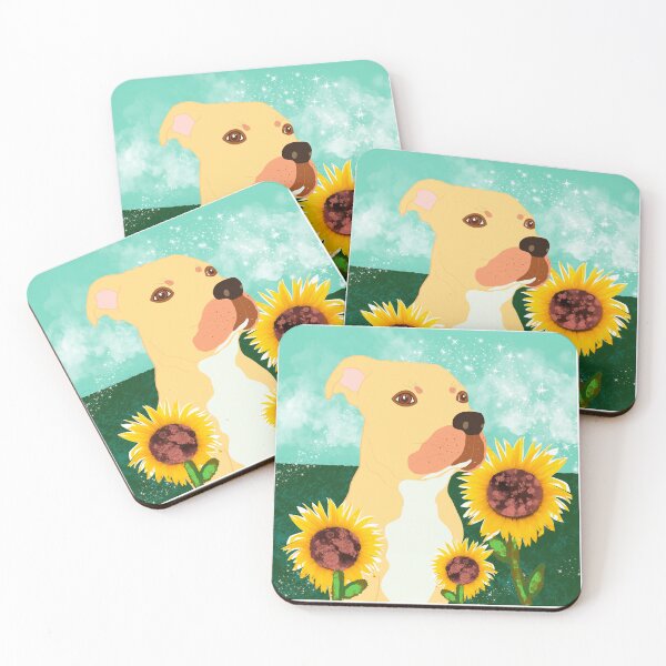 Item preview, Lugnut the pitbull sunflowers designed and sold by starlabrady.