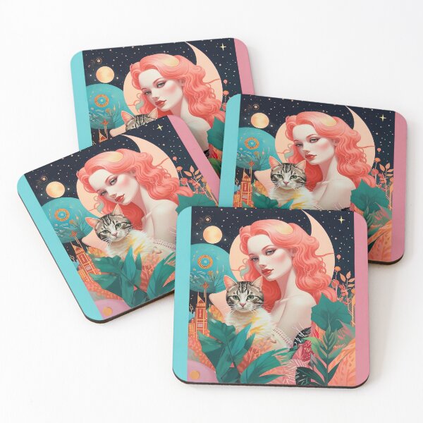 Item preview, Beautiful girl with a cat. designed and sold by Natalia-Vlad.