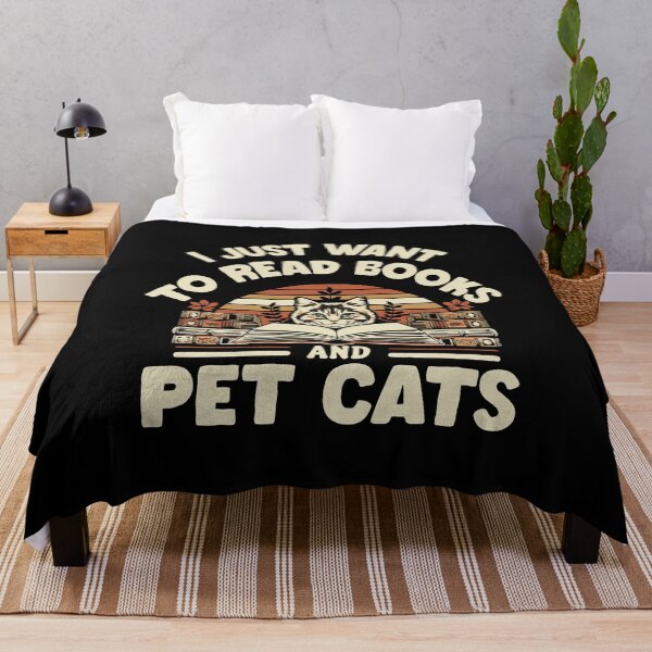 Item preview, I Just Want To Read Books and Pet Cats , Retro Vintage for Book and cat Lovers designed and sold by IT-Express.