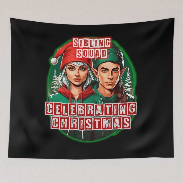 Item preview, Sibling Squad Celebrating Christmas : Street Gang Style Elves Celebrating Christmas designed and sold by Alan Javier Cordoba Espinosa.