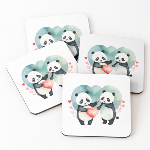 Item preview, Watercolor panda family, watercolor pandas, valentine day, love, adorable animals designed and sold by Victoria Riabov.
