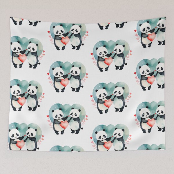 Item preview, Watercolor panda family, watercolor pandas, valentine day, love, adorable animals designed and sold by Victoria Riabov.