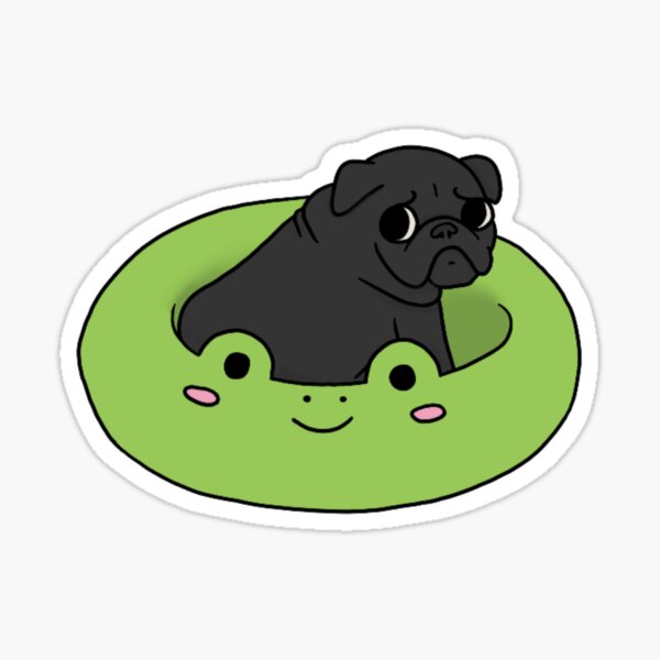 Item preview, Taika the pug in a frog bed designed and sold by RosaAccessories.
