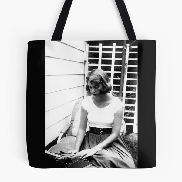 Item preview, Sylvia Plath typing portrait designed and sold by Oqueartecura.
