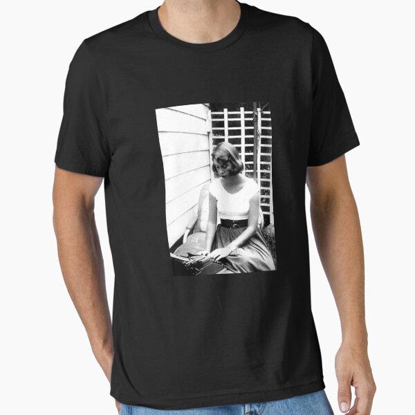 Item preview, Sylvia Plath typing portrait designed and sold by Oqueartecura.