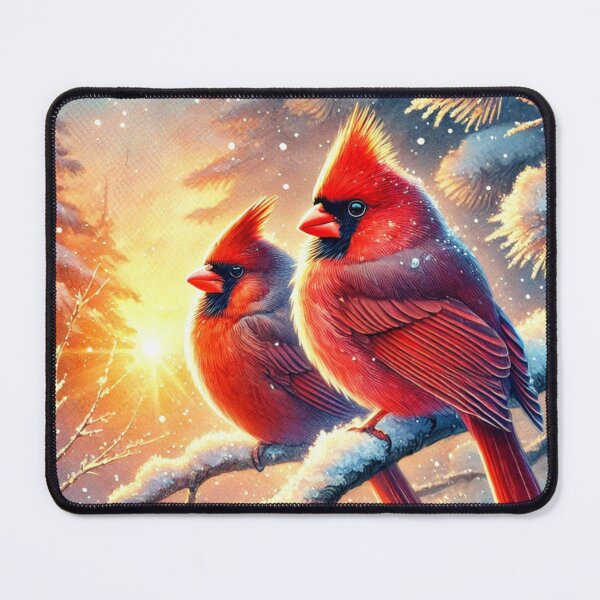 Item preview, Red Cardinals in Winter Sunset – Nature-Inspired Design for Art, Decor, and Gifts designed and sold by MarketMavenGift.