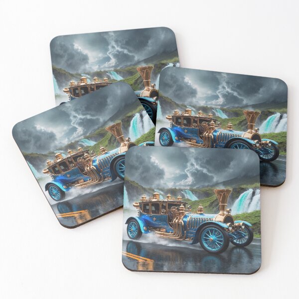 Item preview, Steampunk Vintage Car and Waterfalls designed and sold by Skye Ryan-Evans.