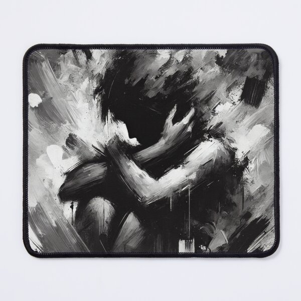 Item preview, Emotional Abstract Silhouette Artwork : Black and White Expressive Painting designed and sold by Waltzia.
