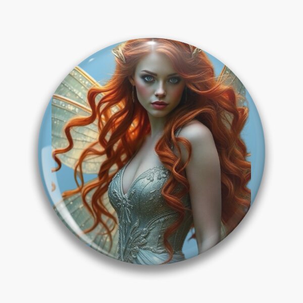 Item preview, A fairy with red hair in an ice-blue dress designed and sold by Farbenmieze.