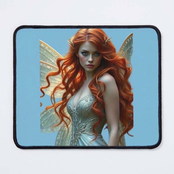 Item preview, A fairy with red hair in an ice-blue dress designed and sold by Farbenmieze.