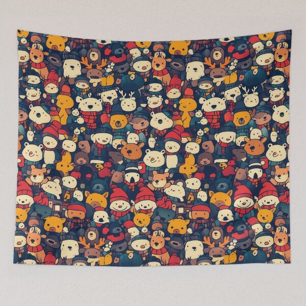 Item preview, Cozy Winter Animals in Festive Holiday Attire designed and sold by Piotrek0001.