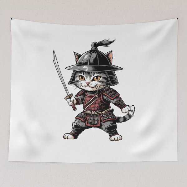 Item preview, Cute Samurai Cat designed and sold by CuteopiaGallery.