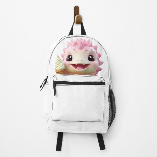 Item preview, Adorable Pink Dinosaur Eating  Ice cream designed and sold by CuteopiaGallery.