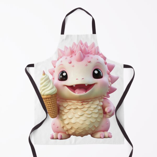 Item preview, Adorable Pink Dinosaur Eating Ice cream designed and sold by CuteopiaGallery.
