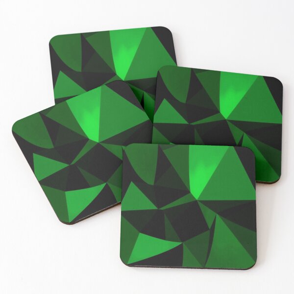 Item preview, Green and black polygonal pattern designed and sold by Cartoon Basketball.