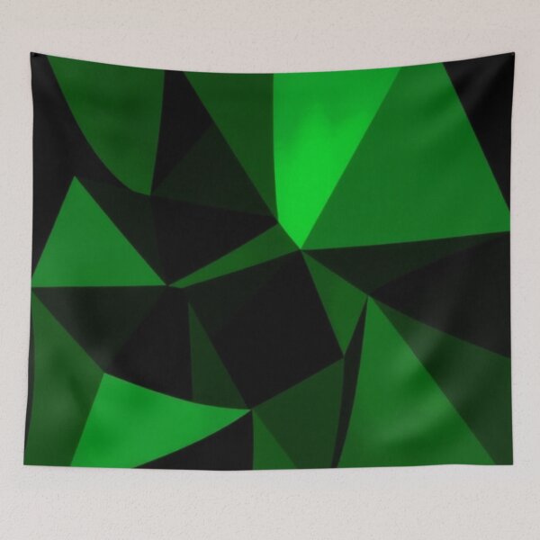Item preview, Green and black polygonal pattern designed and sold by Cartoon Basketball.