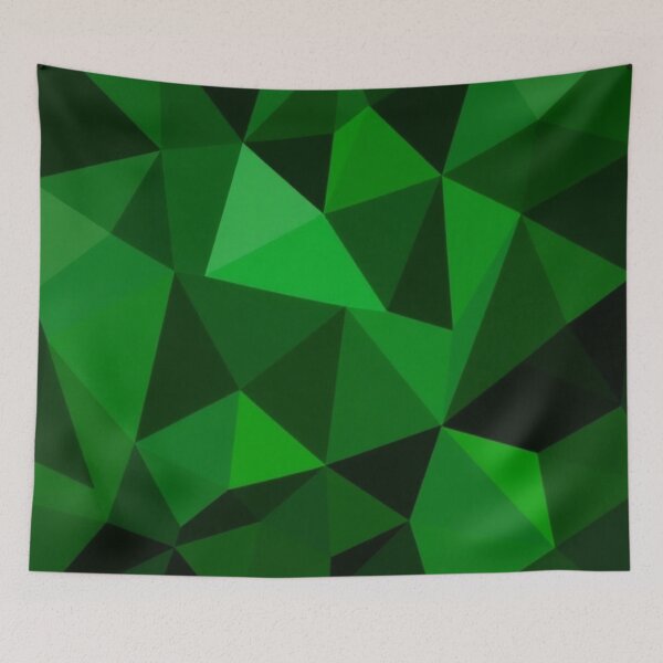 Item preview, Green and black polygonal pattern designed and sold by Cartoon Basketball.
