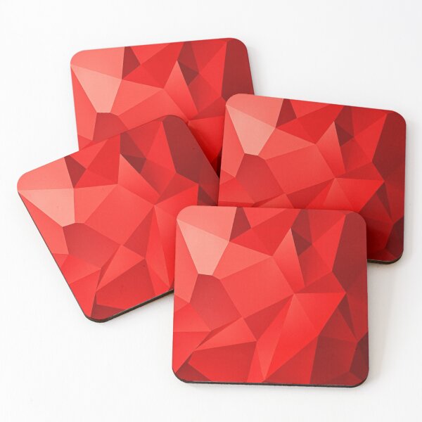 Item preview, Red polygonal pattern designed and sold by Cartoon Basketball.