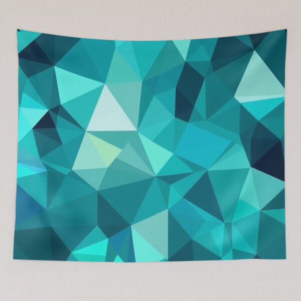 Item preview, Aqua polygonal pattern designed and sold by Cartoon Basketball.