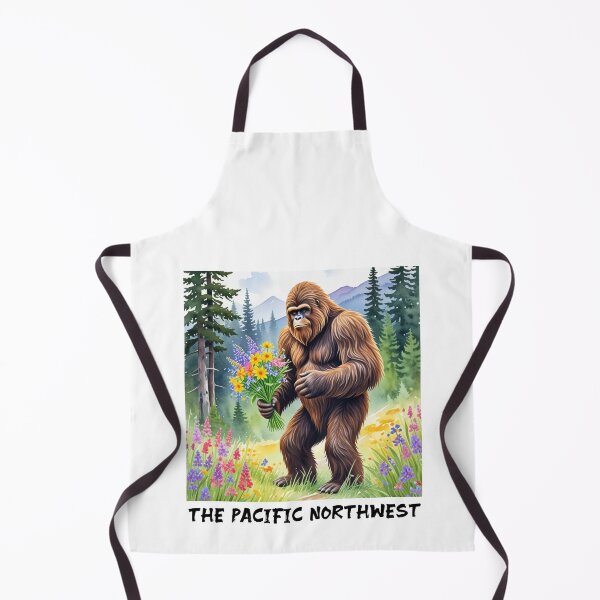 Item preview, Sasquatch with wildflowers, PNW designed and sold by Catherine Harrison.