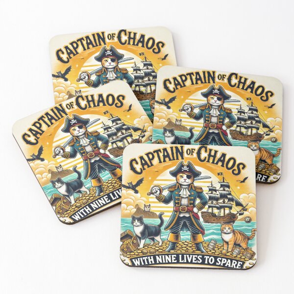 Item preview, Cat Slogan: Captain Chaos designed and sold by TrippyBunnyShop.