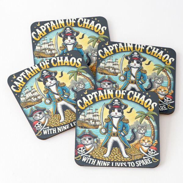 Item preview, Cat Slogan: Captain Chaos designed and sold by TrippyBunnyShop.