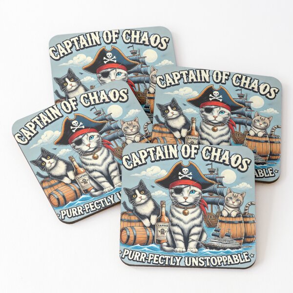 Item preview, Cat Slogan: Captain Chaos designed and sold by TrippyBunnyShop.