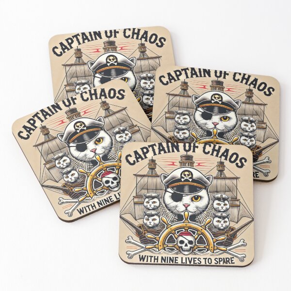 Item preview, Cat Slogan: Captain Chaos designed and sold by TrippyBunnyShop.