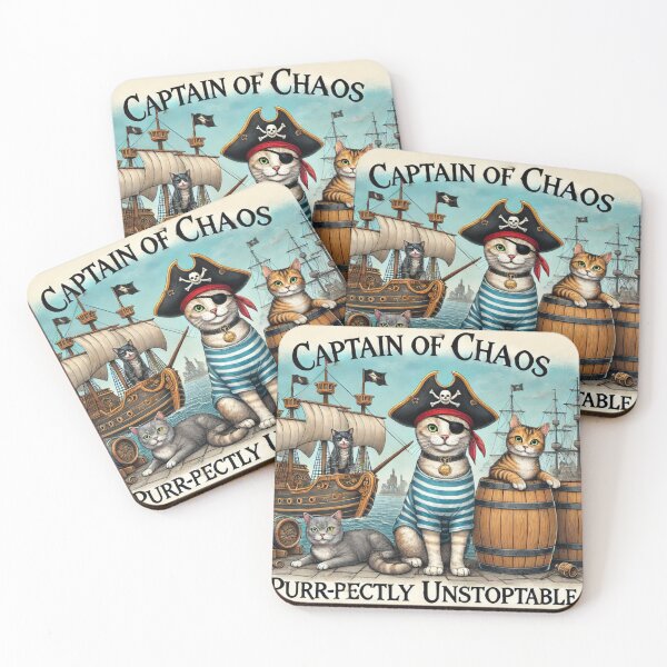 Item preview, Cat Slogan: Captain Chaos designed and sold by TrippyBunnyShop.