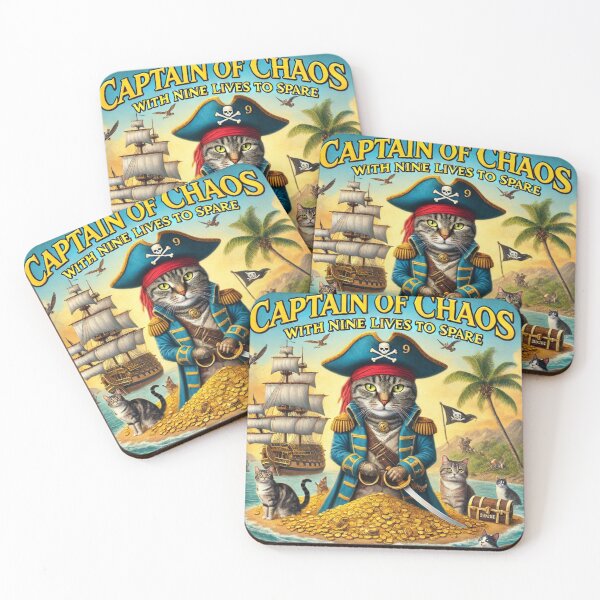 Item preview, Cat Slogan: Captain Chaos designed and sold by TrippyBunnyShop.