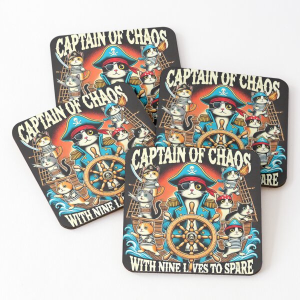 Item preview, Cat Slogan: Captain Chaos designed and sold by TrippyBunnyShop.