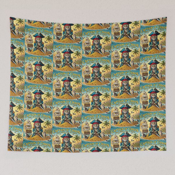 Item preview, Cat Slogan: Captain Chaos designed and sold by TrippyBunnyShop.