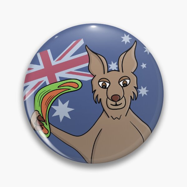 Item preview, Adorable Kangaroo holding a boomerang with the Australian flag designed and sold by shopdiego.