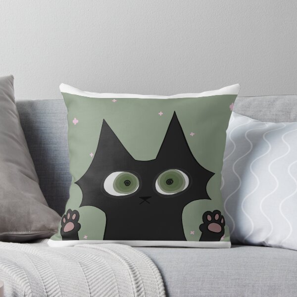 Item preview, Black cat design (Green eyes) designed and sold by si1verline.