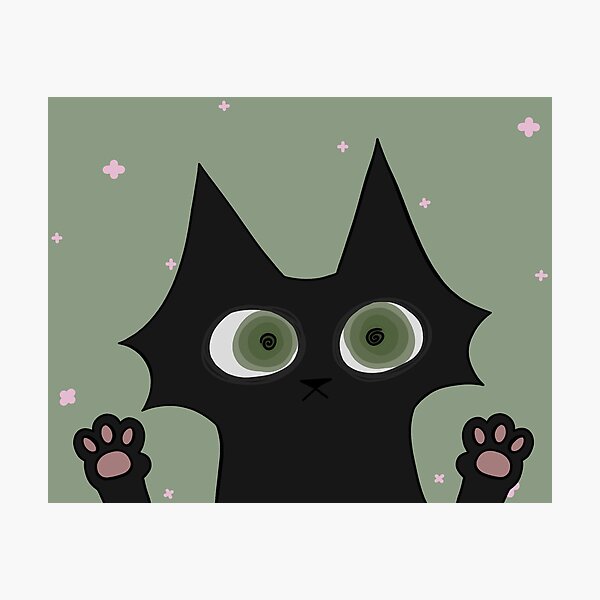 Item preview, Black cat design (Green eyes) designed and sold by si1verline.