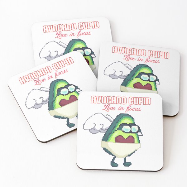 Item preview, pixel art of cupid avocado with binoculars observing designed and sold by ZerpaGiovanna.