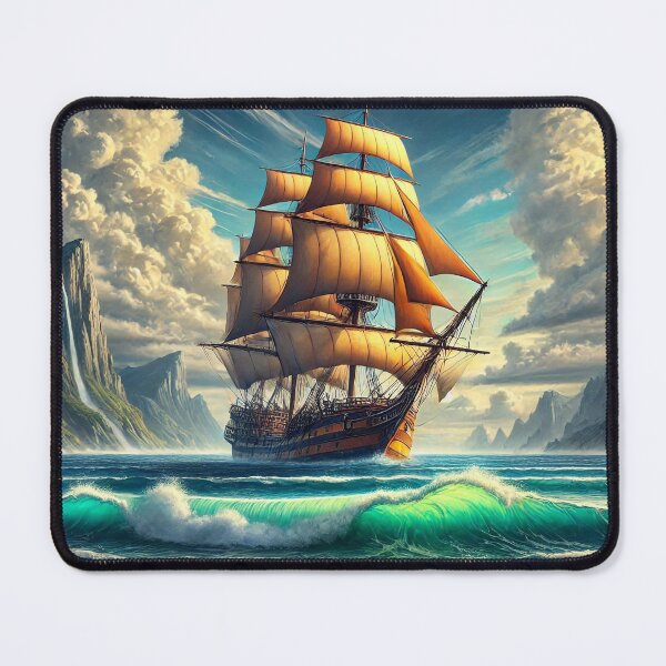 Item preview, Sailing Ship of Old Ashore at the Beach designed and sold by nikkolaus.