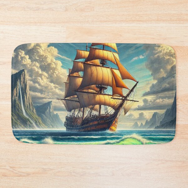 Item preview, Sailing Ship of Old Ashore at the Beach designed and sold by nikkolaus.