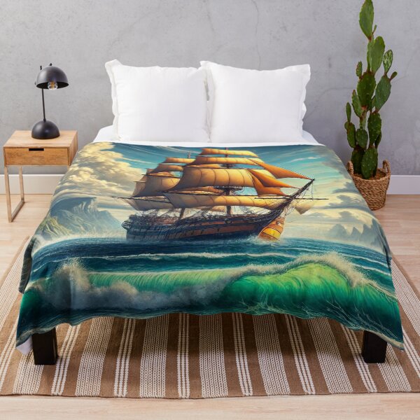 Item preview, Sailing Ship of Old Ashore at the Beach designed and sold by nikkolaus.