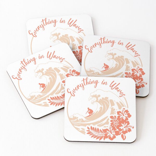 Item preview, Everything in Waves Hawaiian Flower Surfing, Hawaii Travel design designed and sold by SqueezedDesigns.