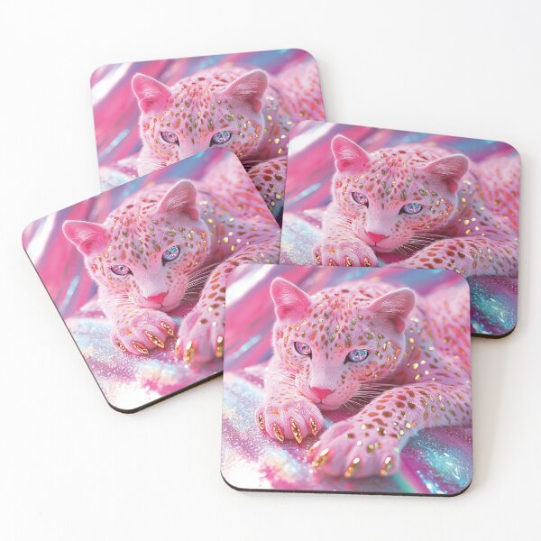 Item preview, Pink Leopard With Gold Spots and Iridescent Eyes designed and sold by AVisionInPink.