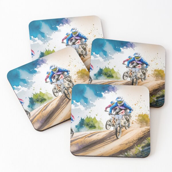 Item preview, A vibrant BMX race unfolds on a dirt track designed and sold by homydesign.