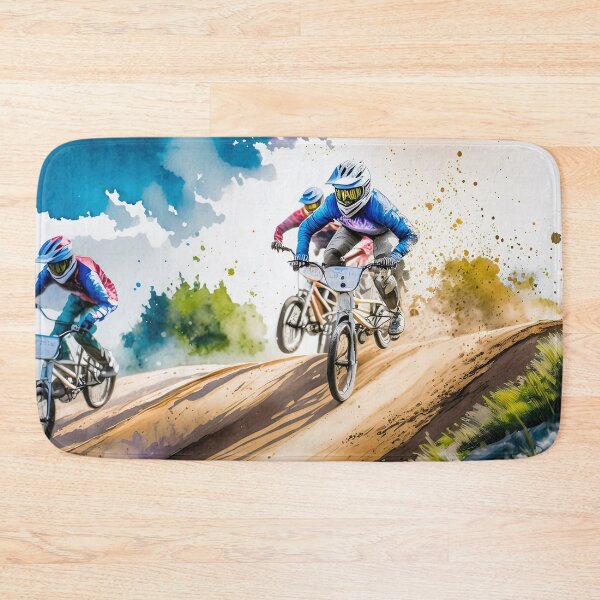 Item preview, A vibrant BMX race unfolds on a dirt track designed and sold by homydesign.