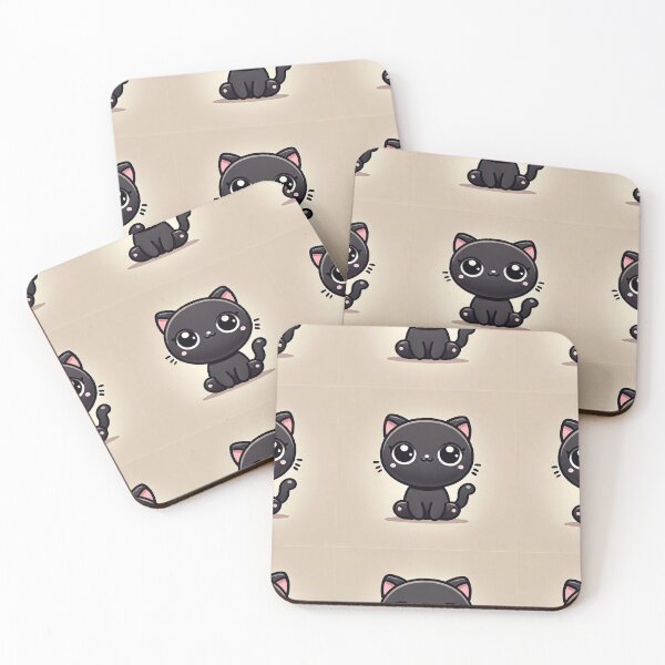 Item preview, Big eyed black cat cartoon designed and sold by ioanaredbubblee.
