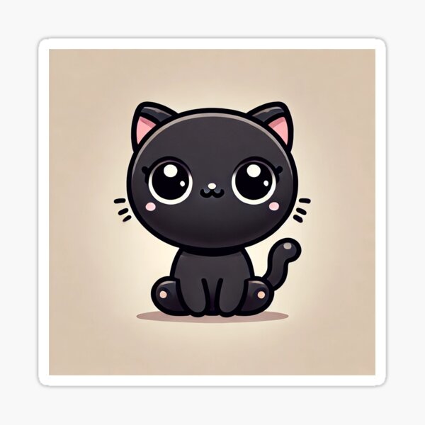 Item preview, Big eyed black cat cartoon designed and sold by ioanaredbubblee.